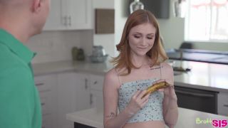 Busty redhead Megan Jones polishes her vaginal canal with a bike pump