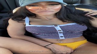 Big Nipples and Big Tits While Masturbating sitting upskirt