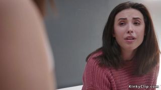 Attractive brunette teen Agnes self fisting in provocative solo masturbation pornography clip