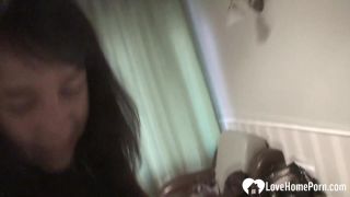 Balmy 3some sex video clip where salty Janet gets poked outdoors