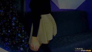 Domme is spitting on her tight hole fingered and aroused upskirt xxx